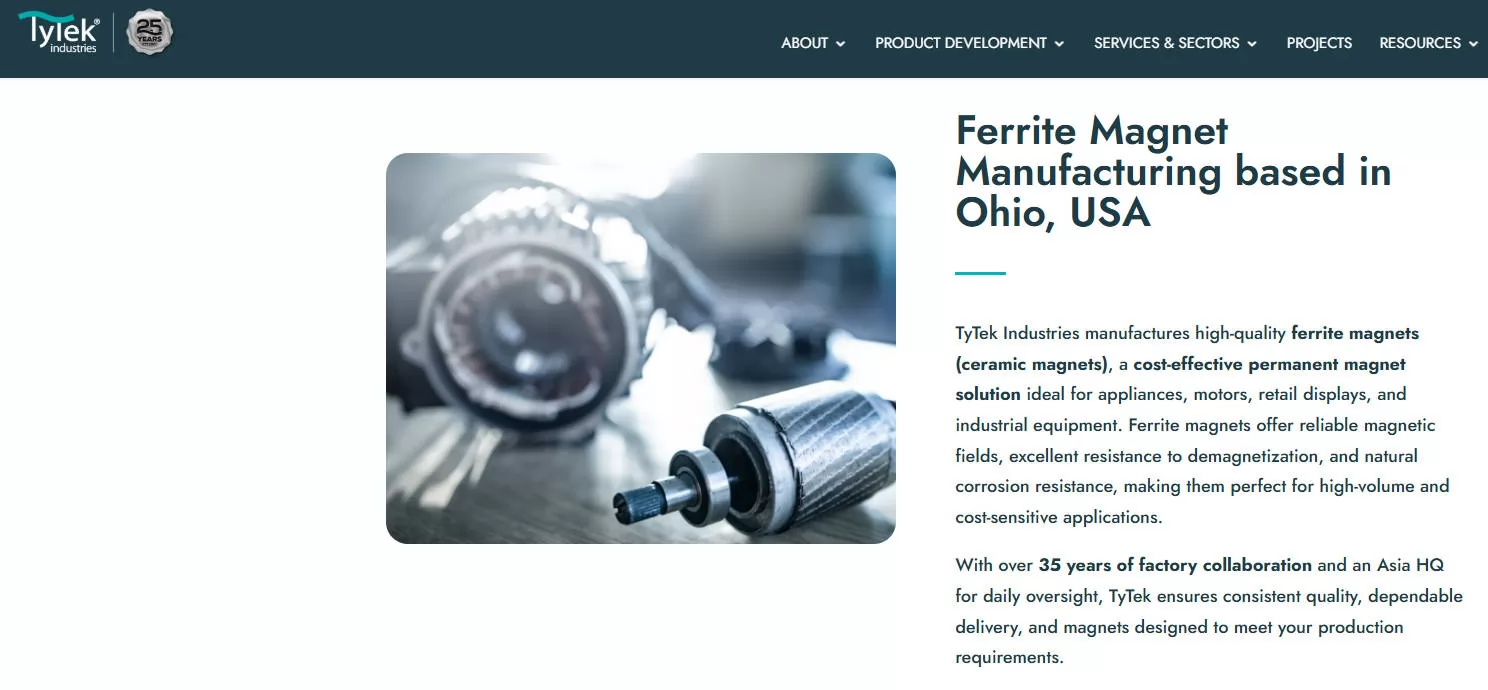 TyTek Industries - Ferrite Magnet Manufacturers